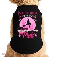 In October We Wear Pink Halloween Breast Cancer Doggie Tank thumb 0