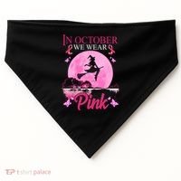 In October We Wear Pink Halloween Breast Cancer USA-Made Doggie Bandana thumb 0