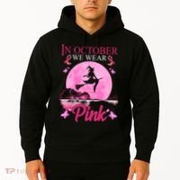 In October We Wear Pink Halloween Breast Cancer Hoodie thumb 2