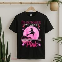 In October We Wear Pink Halloween Breast Cancer T-Shirt thumb 2