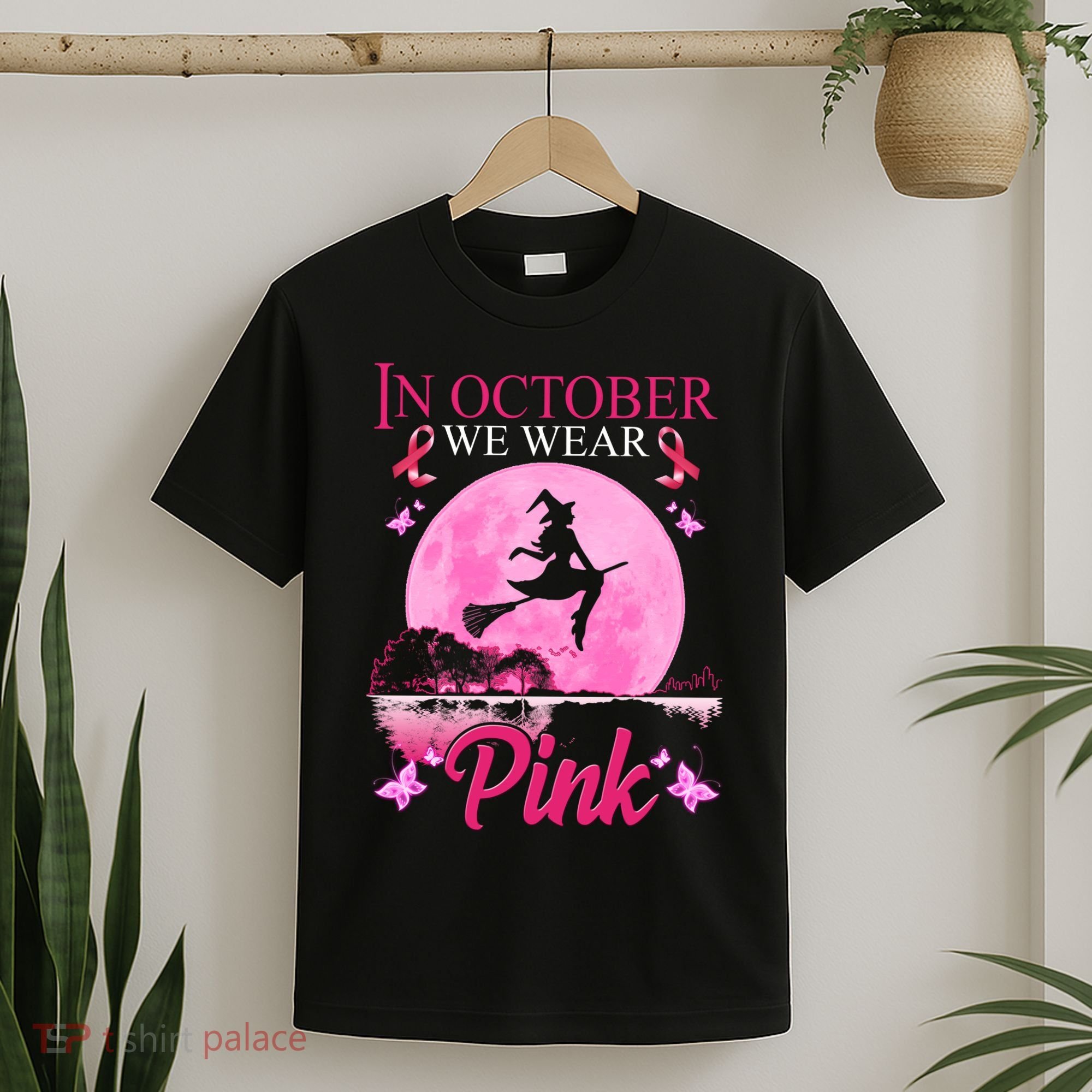 In October We Wear Pink Halloween Breast Cancer T-Shirt