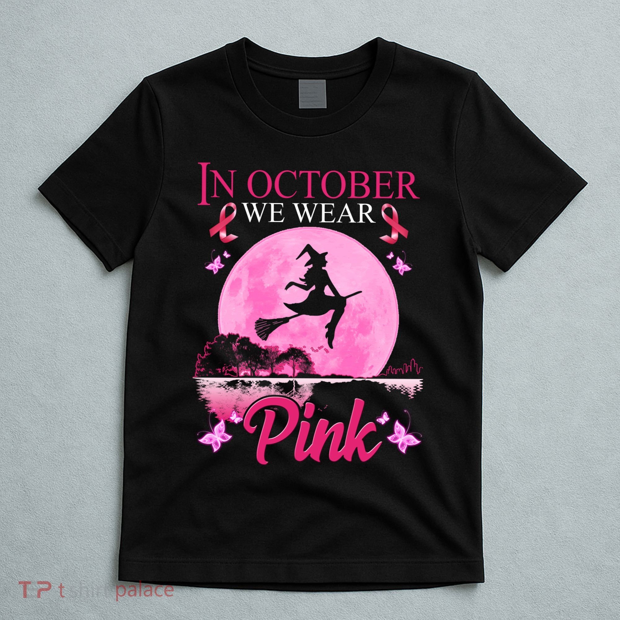 In October We Wear Pink Halloween Breast Cancer T-Shirt