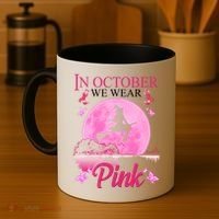 In October We Wear Pink Halloween Breast Cancer Coffee Mug thumb 4