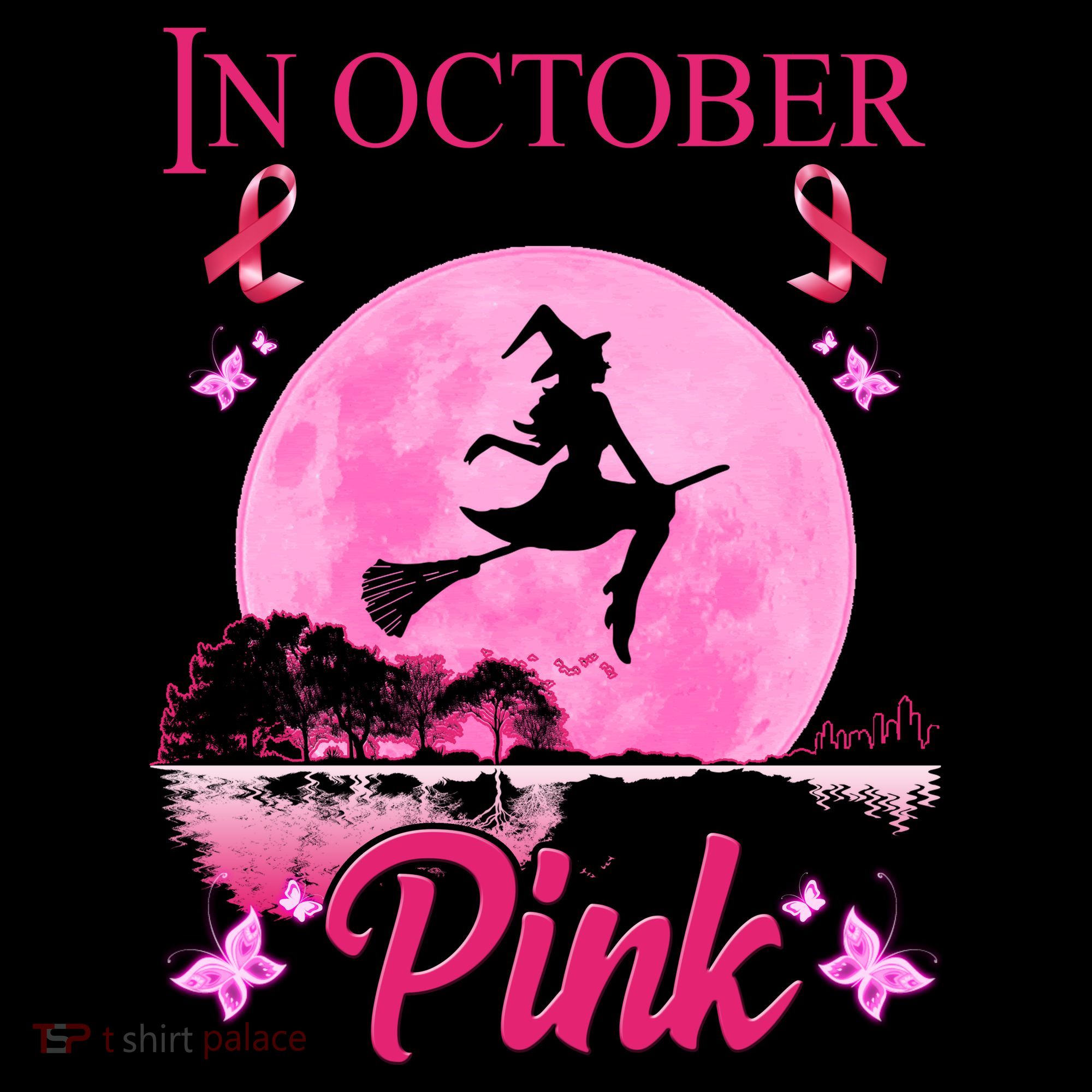 In October We Wear Pink Halloween Breast Cancer Coffee Mug