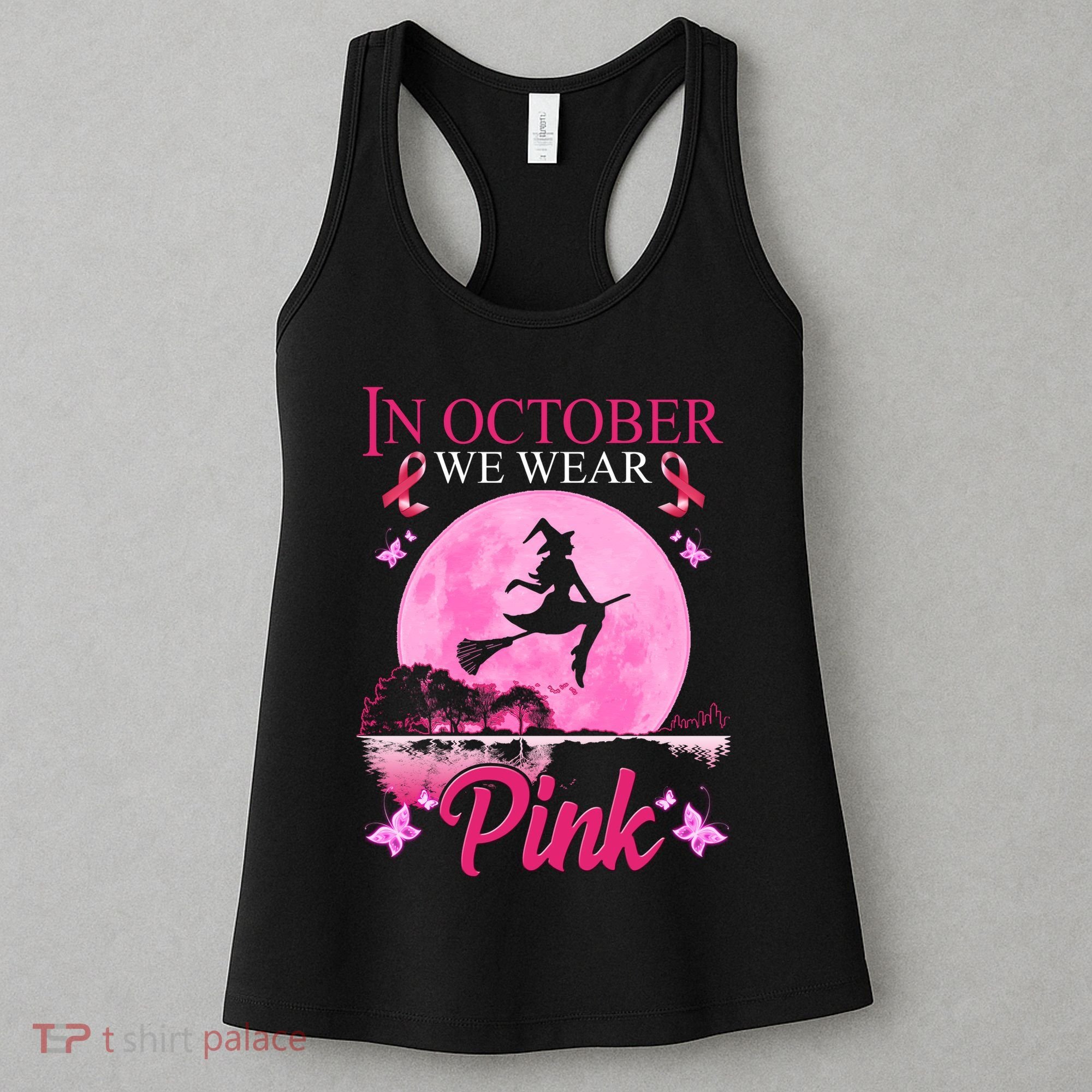 In October We Wear Pink Halloween Breast Cancer Women's Tank Top