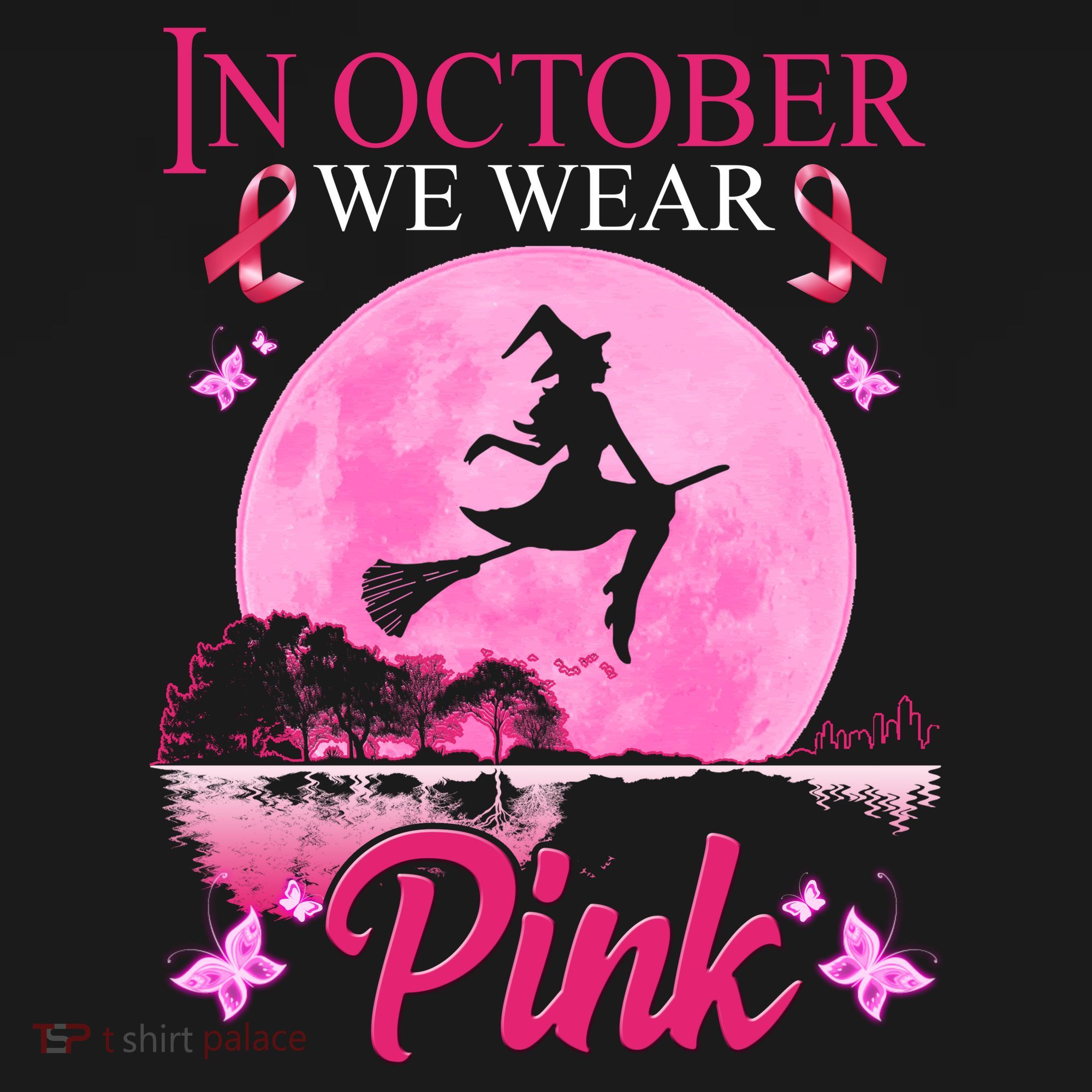 In October We Wear Pink Halloween Breast Cancer Baby Bodysuit