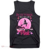 In October We Wear Pink Halloween Breast Cancer Tank Top thumb 0