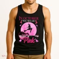 In October We Wear Pink Halloween Breast Cancer Tank Top thumb 3