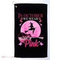 In October We Wear Pink Halloween Breast Cancer Golf Towel thumb 0