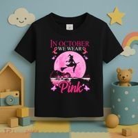 In October We Wear Pink Halloween Breast Cancer Toddler T-Shirt thumb 3