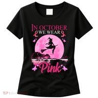 In October We Wear Pink Halloween Breast Cancer Women's T-Shirt thumb 0
