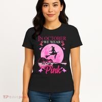 In October We Wear Pink Halloween Breast Cancer Women's T-Shirt thumb 4