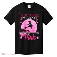 In October We Wear Pink Halloween Breast Cancer Kids T-Shirt thumb 0