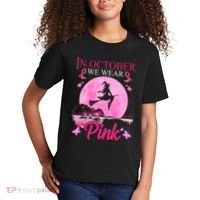 In October We Wear Pink Halloween Breast Cancer Kids T-Shirt thumb 2