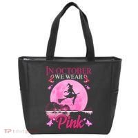 In October We Wear Pink Halloween Breast Cancer Tote Bag thumb 0