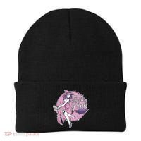 In October We Wear Pink Breast Cancer Witch Halloween Beanie thumb 0