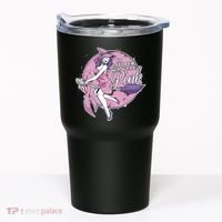 In October We Wear Pink Breast Cancer Witch Halloween Tumbler thumb 0