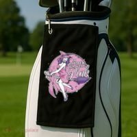 In October We Wear Pink Breast Cancer Witch Halloween Golf Towel thumb 2