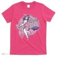 In October We Wear Pink Breast Cancer Witch Halloween T-Shirt thumb 0