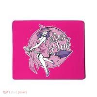 In October We Wear Pink Breast Cancer Witch Halloween Mousepad thumb 0