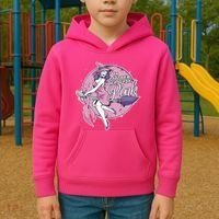 In October We Wear Pink Breast Cancer Witch Halloween Kids Hoodie thumb 2