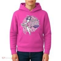 In October We Wear Pink Breast Cancer Witch Halloween Kids Hoodie thumb 4