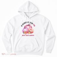 In October We Wear Pink Breast Cancer Awareness Pumpkin Fall Hoodie thumb 0