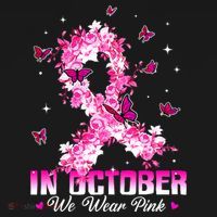 In October We Wear Pink Breast Cancer Awareness Pink Ribbons Women's Hoodie thumb 2