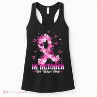 In October We Wear Pink Breast Cancer Awareness Pink Ribbons Women's Tank Top thumb 0