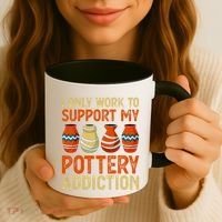 I Only Work To Support My Pottery Addiction Coffee Mug thumb 3