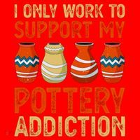 I Only Work To Support My Pottery Addiction Santa Hat thumb 1