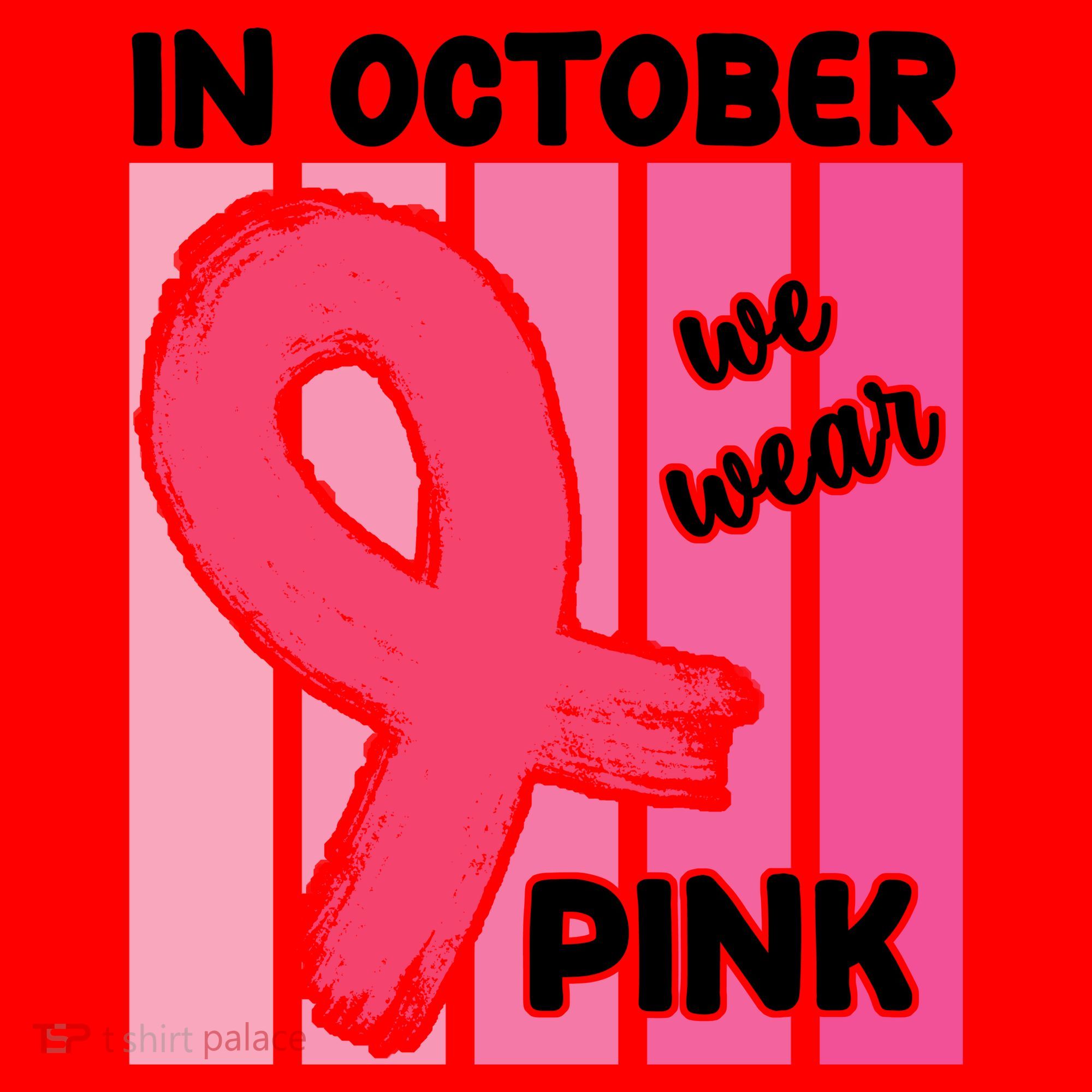 In October We Wear Pink Awareness Ribbon Santa Hat