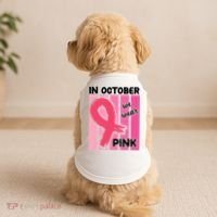 In October We Wear Pink Awareness Ribbon Doggie Tank thumb 2