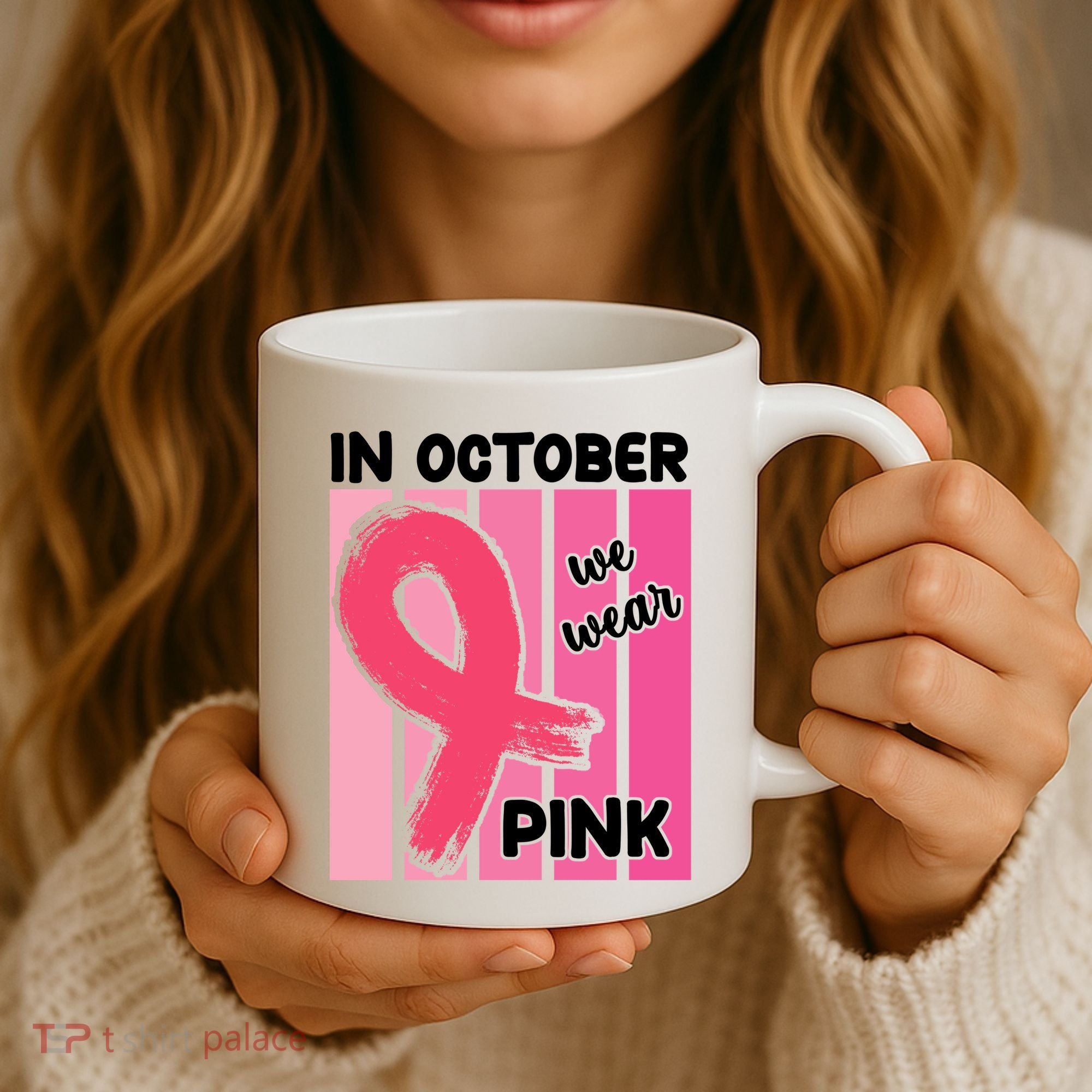 In October We Wear Pink Awareness Ribbon Coffee Mug