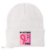 In October We Wear Pink Awareness Ribbon Beanie thumb 0