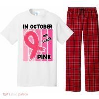 In October We Wear Pink Awareness Ribbon Pajama Set thumb 0