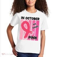 In October We Wear Pink Awareness Ribbon Kids T-Shirt thumb 2
