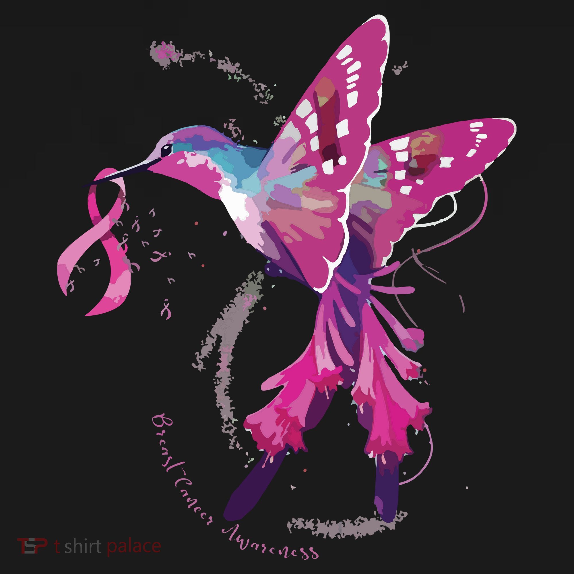 In October We Wear Pink Hummingbird Breast Cancer Awareness Coaster