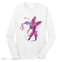 In October We Wear Pink Hummingbird Breast Cancer Awareness Long Sleeve Shirt thumb 0