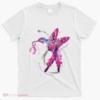 In October We Wear Pink Hummingbird Breast Cancer Awareness T-Shirt thumb 0