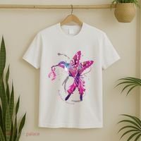 In October We Wear Pink Hummingbird Breast Cancer Awareness T-Shirt thumb 2