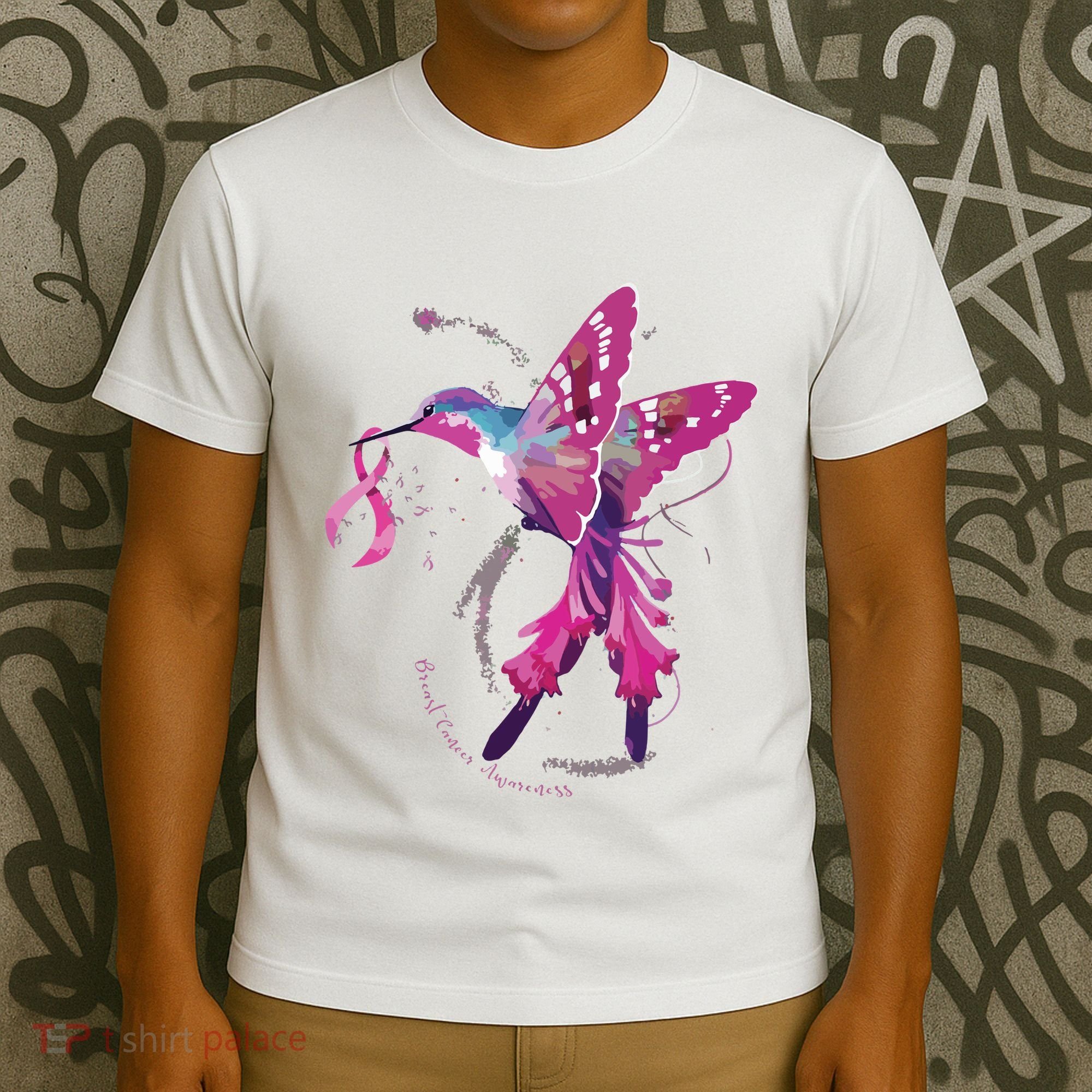 In October We Wear Pink Hummingbird Breast Cancer Awareness T-Shirt