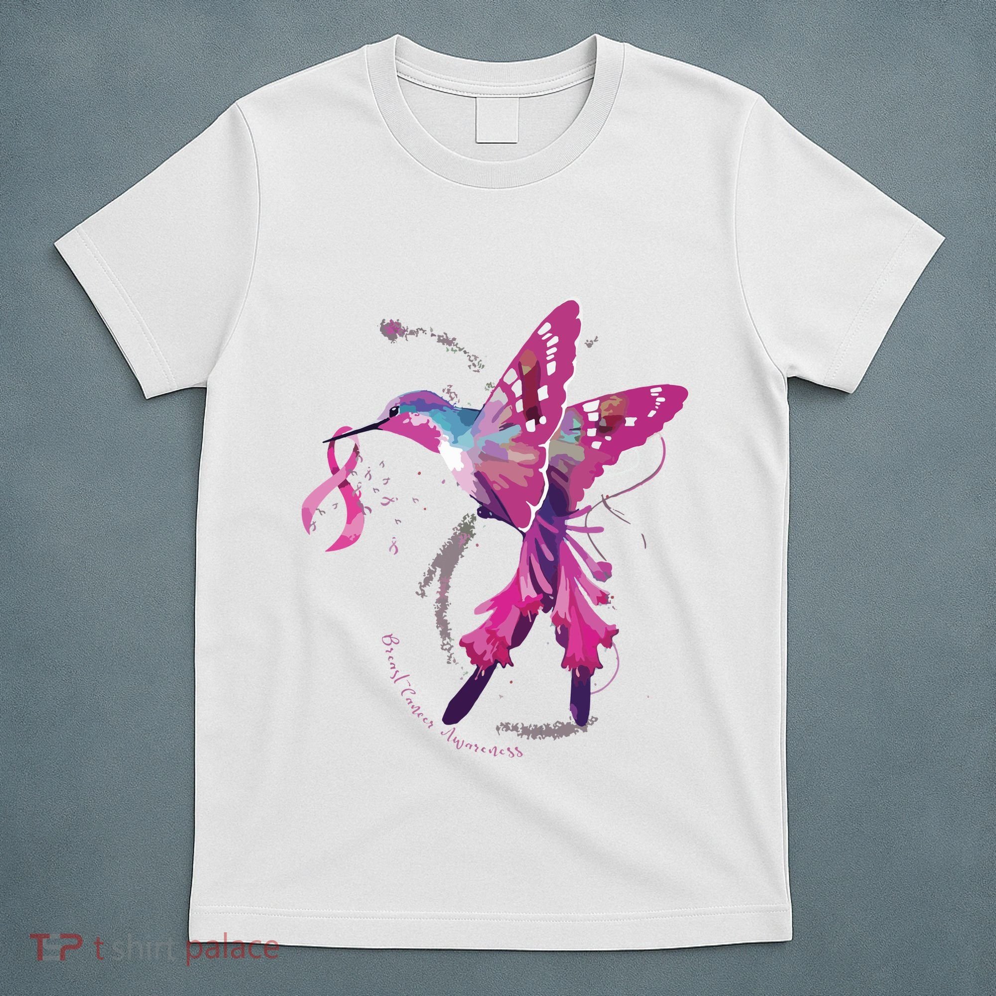In October We Wear Pink Hummingbird Breast Cancer Awareness T-Shirt