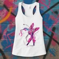 In October We Wear Pink Hummingbird Breast Cancer Awareness Women's Tank Top thumb 3