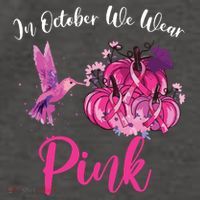 In October We Wear Pink Hummingbird Pumpkin Breast Cancer Women's Tank Top thumb 5