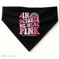In October We Wear Pink Breast Cancer Awareness USA-Made Doggie Bandana thumb 0