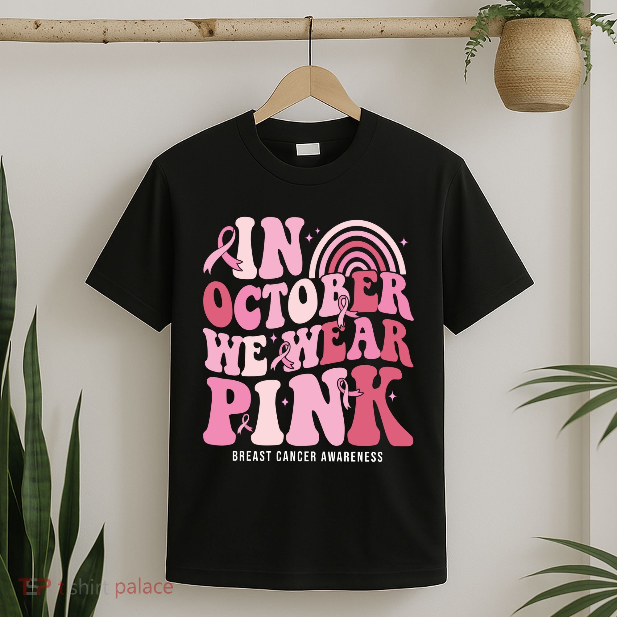 In October We Wear Pink Breast Cancer Awareness T-Shirt