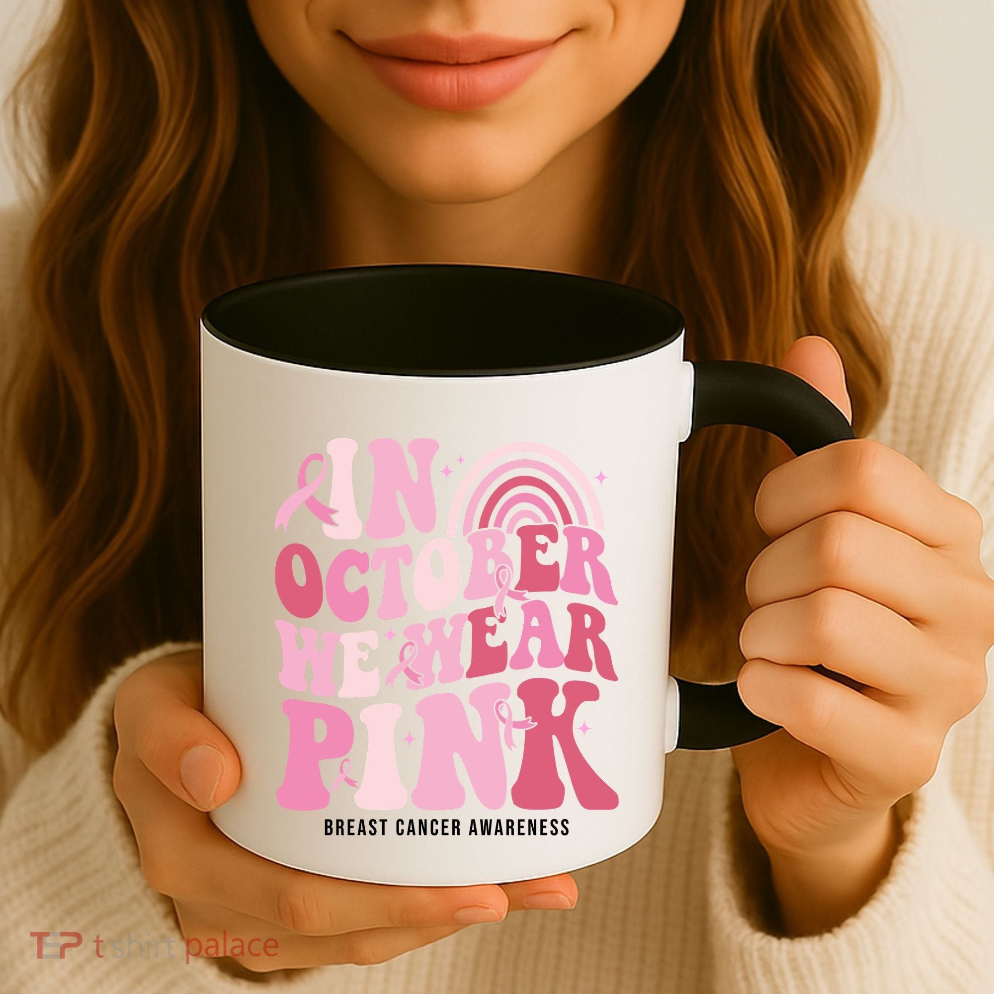 In October We Wear Pink Breast Cancer Awareness Coffee Mug