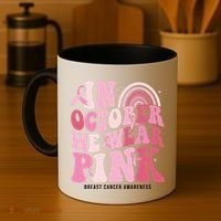 In October We Wear Pink Breast Cancer Awareness Coffee Mug thumb 4