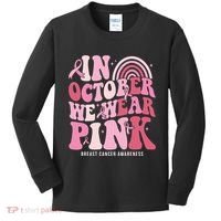In October We Wear Pink Breast Cancer Awareness Kids Long Sleeve Shirt thumb 0
